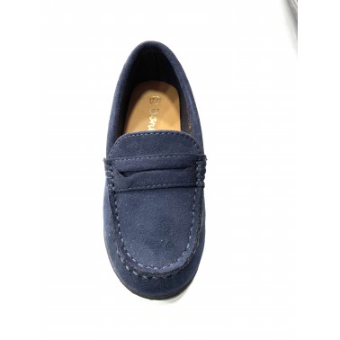 Mocassin Bébé daim bleu marine