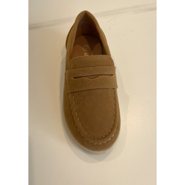 Mocassin enfant en daim couleur camel