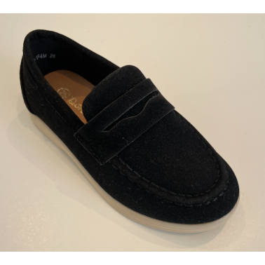 Mocassin enfant en daim couleur noir