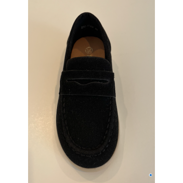 Mocassin enfant en daim couleur noir