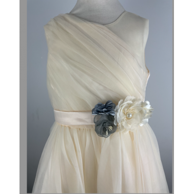 Robe enfant couleur champagne mariage et ceremonie Adele