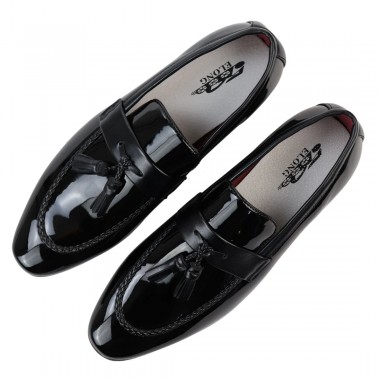 Mocassin homme noir a pompons pas cher