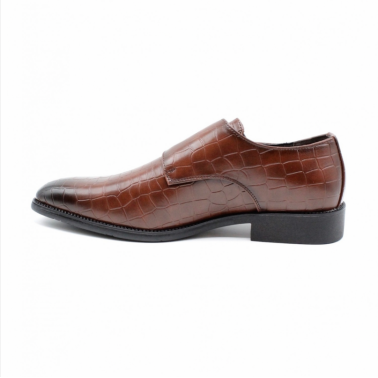 Derbies à boucles homme marron croco