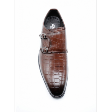 Derbies à boucles homme marron croco