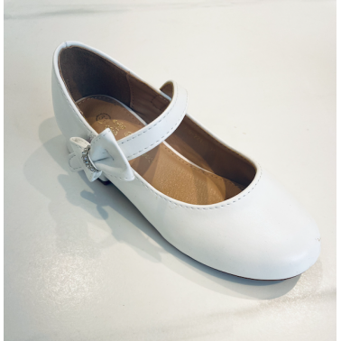 Chaussure fille talon cérémonie blanc