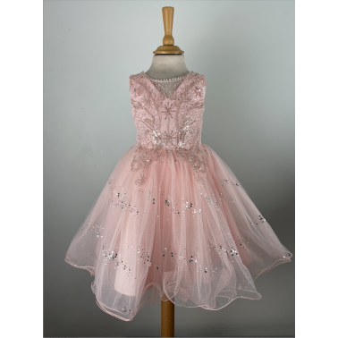 Robe enfant fille rose Luciana