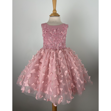 Robe fille rose cérémonie Natania