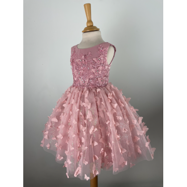 Robe fille rose cérémonie Natania