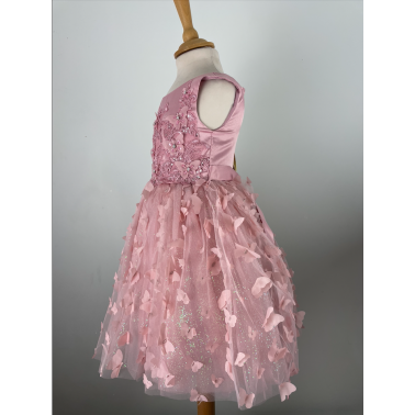 Robe fille rose cérémonie Natania