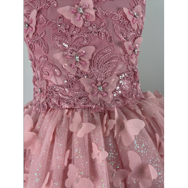 Robe fille rose cérémonie Natania