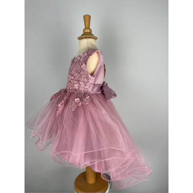 Robe cérémonie  bébé fille rose poudrée