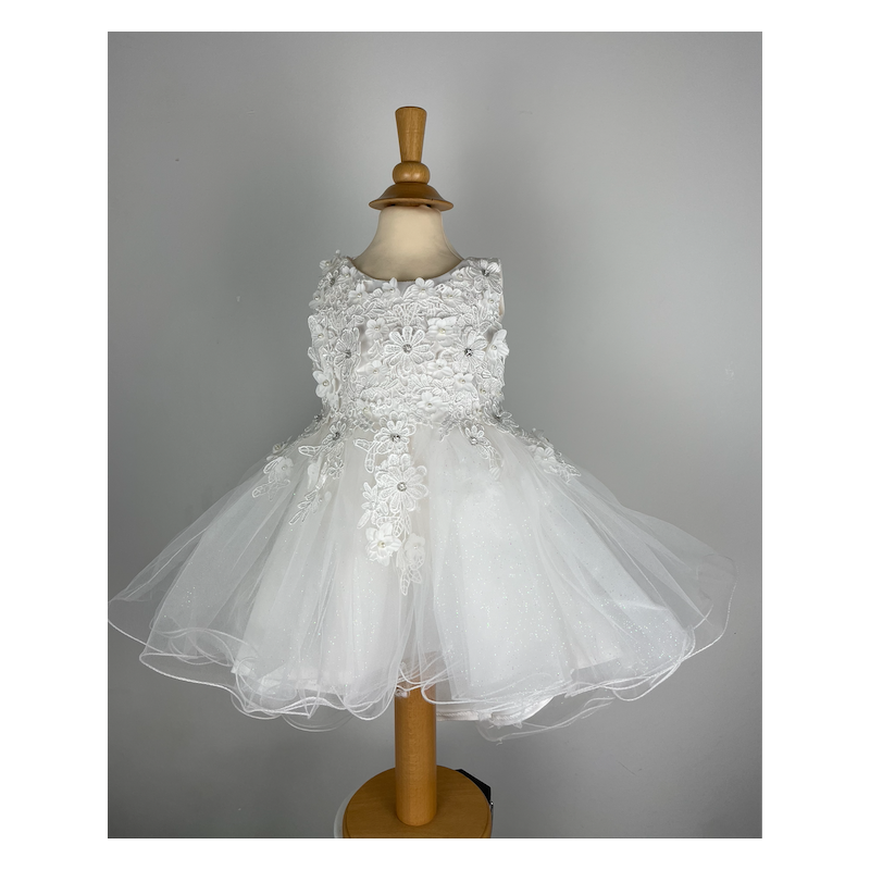 Robe bapteme bébé Ashley blanc