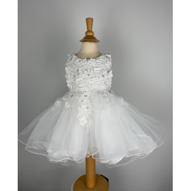 Robe bapteme bébé Ashley blanc