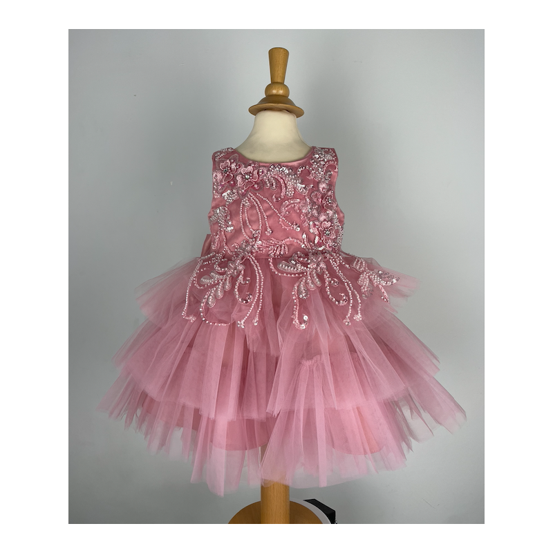 Robe cérémonie bébé rose Lital