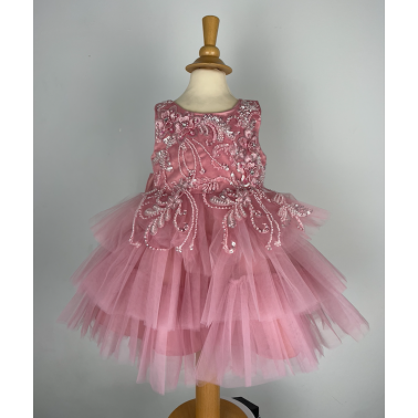 Robe cérémonie bébé rose Lital