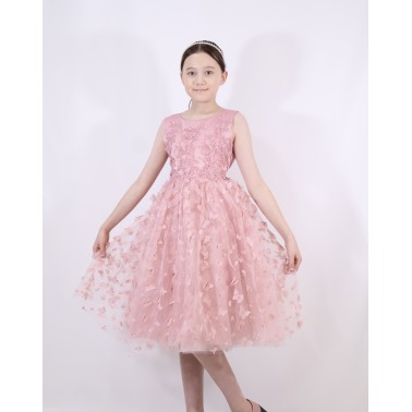 Robe fille rose cérémonie Natania