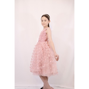 Robe fille rose cérémonie Natania