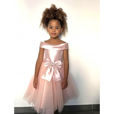 Robe enfant mariage et ceremonie rose Aline