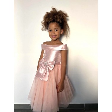 Robe enfant mariage et ceremonie rose Aline