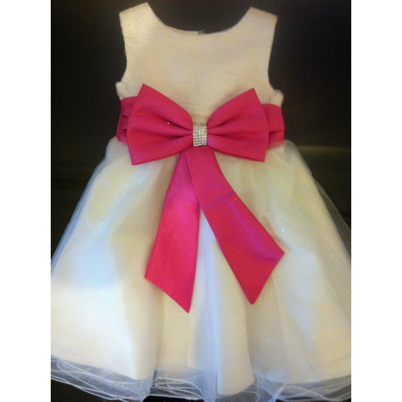 Robe Bebe Bapteme Lola Blanc Et Fushia